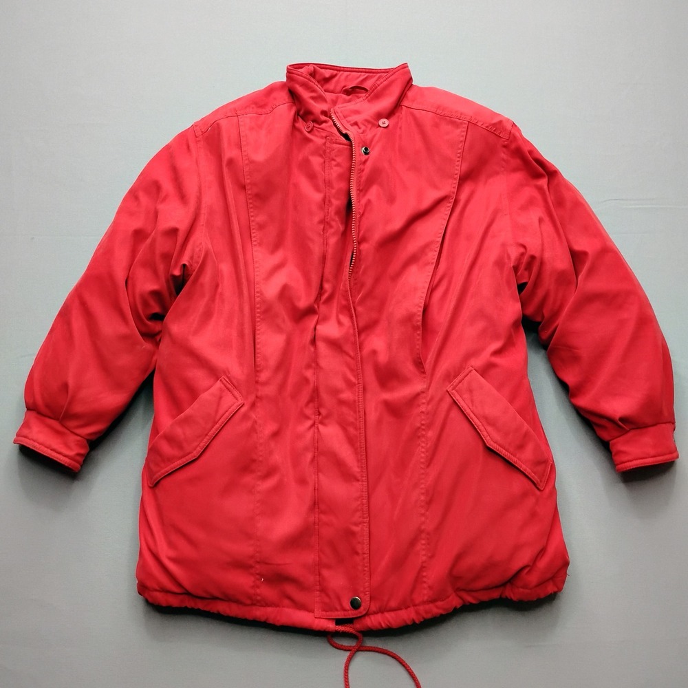 Bromley Sport Real Down Puffer Jacket Red Petite Large Vintage